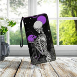 Skull Wallets Gift for Women Travel Female Purse Multifunction Zipper Long Strap