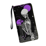 Skull Wallets Gift for Women Travel Female Purse Multifunction Zipper Long Strap