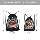Slayer Silver Eagle Metal Band Drawstring Backpack Eco Friendly