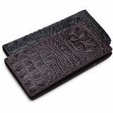 Crocodile Leather Long Wallet Men Thin Purse Soft Male Clutch Money Bag