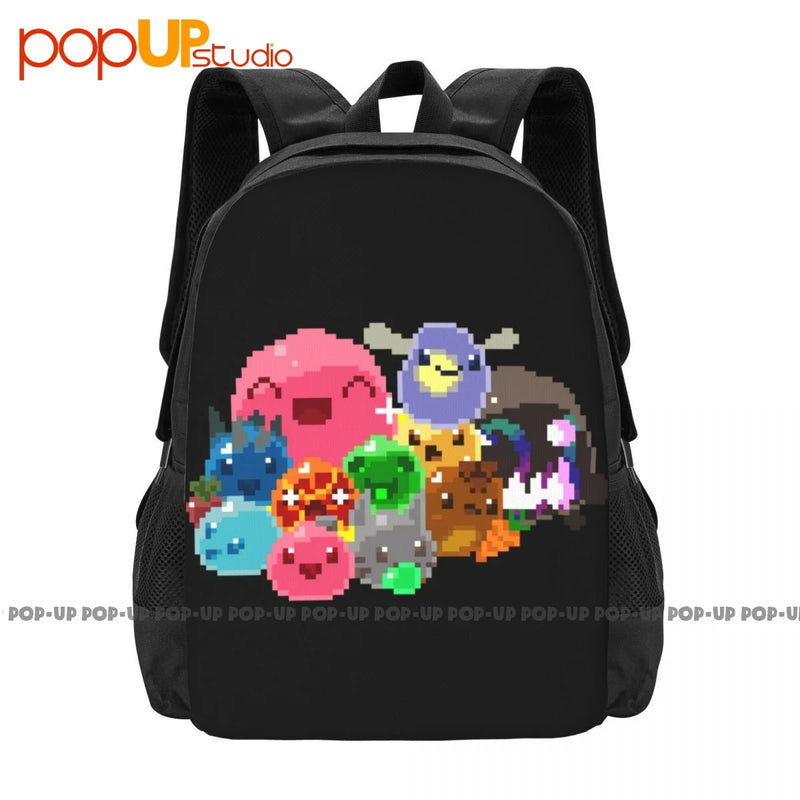 Slime Rancher 8 Bit Slimes Tarr Video Game Backpack Large Capacity