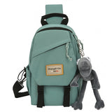 Sling Bag Backpack Chest Cross Body Bags with Pendant