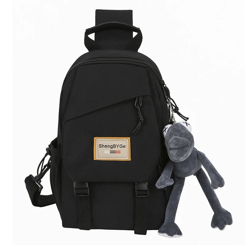 Sling Bag Backpack Chest Cross Body Bags with Pendant