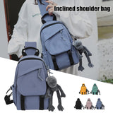 Sling Bag Backpack Chest Cross Body Bags with Pendant