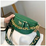 Women's Crossbody Sling Bag Metal Chain Shoulder Purse