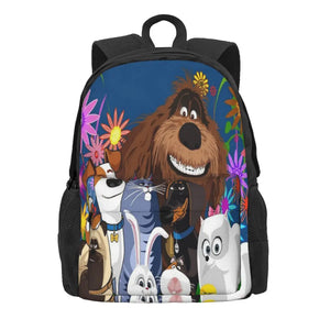 Slop Flowers Backpacks Men's Women's Kids Bags Zip Pockets