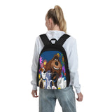 Slop Flowers Backpacks Men's Women's Kids Bags Zip Pockets
