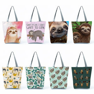 Sloth Animal Print Shoulder Bag Casual Women's Large Capacity Tote