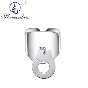 925 Silver Handcuffs Finger Ring Menottes Realizable Party Bague
