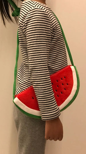 Cute Watermelon Plush Satchel Bag for Toddlers