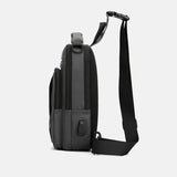 Men's Small Backpack Chest Pack with USB Charging Port