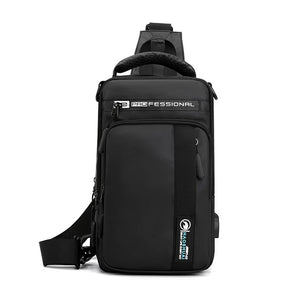 Men's Small Backpack Chest Pack with USB Charging Port