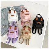 Canvas Mini Backpack for Teenage Girl Women Shoulder Bag