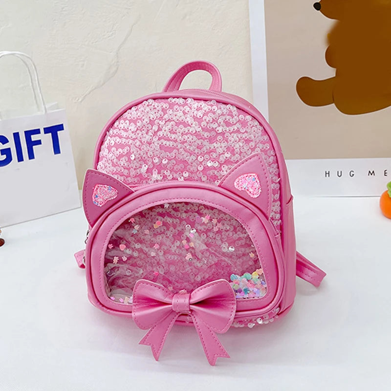 Small Backpack for Girls Mini Backpack Girl Purse Bow Kindergarten