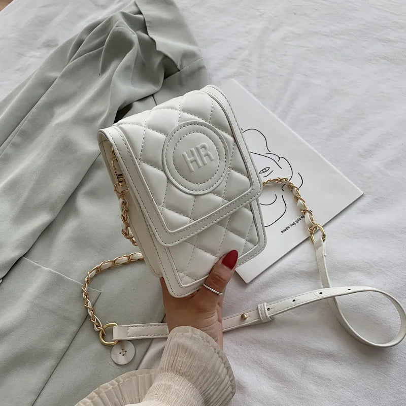 Small Shoulder Bag Rhombus Mini Crossbody Chain Phone Bag Woman Portable Square