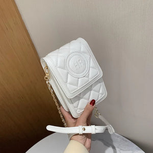 Small Shoulder Bag Rhombus Mini Crossbody Chain Phone Bag Woman Portable Square