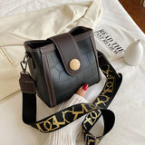 Small PU Leather Bucket Bag Crossbody Bags For Women