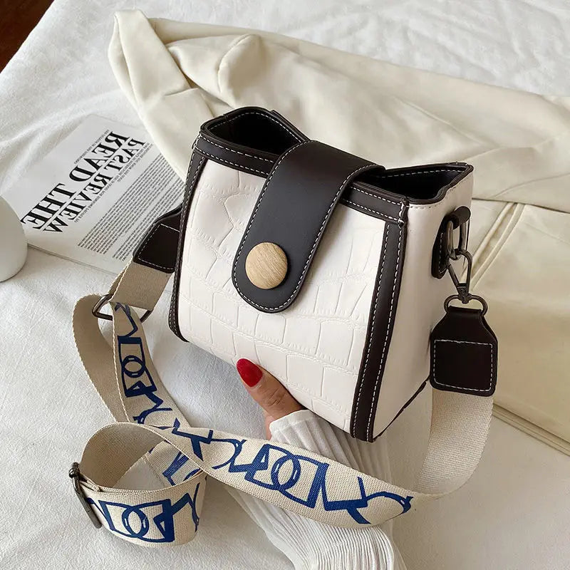 Small PU Leather Bucket Bag Crossbody Bags For Women