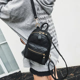 Small PU Leather Backpack Portable Women Bag
