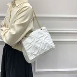 Small Quilted Chain Handbag Shoulder Bags Lightweight PU Leather Women's Purses