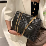 Small Quilted Chain Handbag Shoulder Bags Lightweight PU Leather Women's Purses