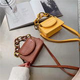 Crocodile Pattern Shoulder Bag Small Square Bag
