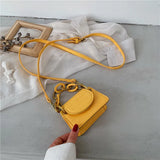 Crocodile Pattern Shoulder Bag Small Square Bag