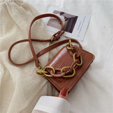 Crocodile Pattern Shoulder Bag Small Square Bag