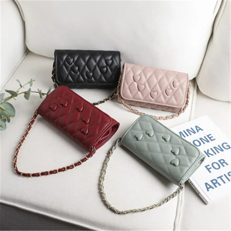 Small Heart Bag Chain Shoulder Handbag For Women