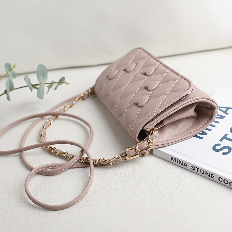 Small Heart Bag Chain Shoulder Handbag For Women