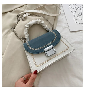 Small Square Bag Women Contrast Portable Single Shoulder Diagonal