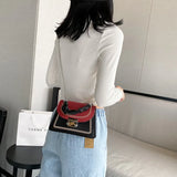 Small Square Bag Women Contrast Portable Single Shoulder Diagonal