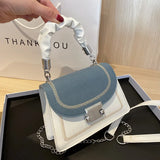 Small Square Bag Women Contrast Portable Single Shoulder Diagonal