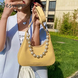 Summer Shoulder Bag Pearls Mini Tote Bags for Women Casual Handbags