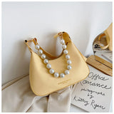 Summer Shoulder Bag Pearls Mini Tote Bags for Women Casual Handbags