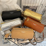 Small Barrel Shoulder Bag Silver Round Handbag Purse Crossbody Travel Bag