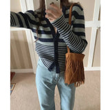 Bohemian Fringe Tassel Bag Vintage PU Leather Purse Women's Crossbody Messenger