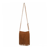 Bohemian Fringe Tassel Bag Vintage PU Leather Purse Women's Crossbody Messenger
