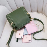 Green Messenger Bucket Bag with Long Strap Crossbody Shoulder Bag