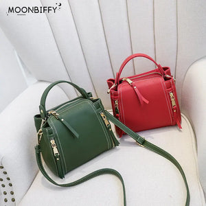 Green Messenger Bucket Bag with Long Strap Crossbody Shoulder Bag