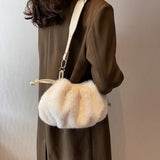 Winter Faux Fur Shoulder Bag Cute Candy Handbags