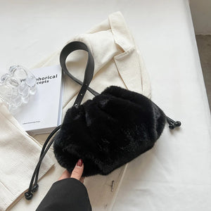 Winter Faux Fur Shoulder Bag Cute Candy Handbags