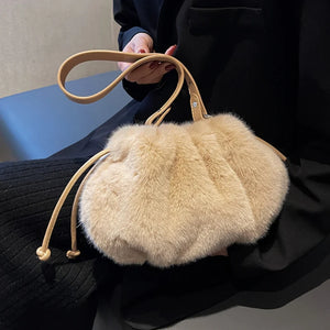 Winter Faux Fur Shoulder Bag Cute Candy Handbags
