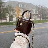 Camellia Shoulder Bucket Bag Mini Quilted Crossbody