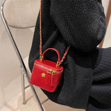 Camellia Shoulder Bucket Bag Mini Quilted Crossbody
