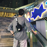 Canvas Chest Pack for Men Women Crossbody Bags Hip Hop Streetwear