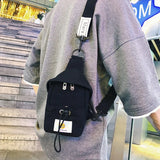 Canvas Chest Pack for Men Women Crossbody Bags Hip Hop Streetwear