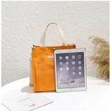 Canvas Messenger Bag Women Letter Print Shoulder Crossbody Student Tote Handbag