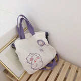 Canvas Cartoon Shoulder Bag for Women