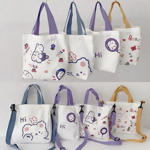 Canvas Cartoon Shoulder Bag for Women